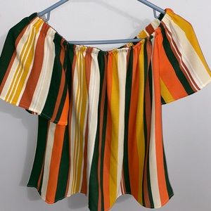 Charlotte Russe off the shoulder colorful top